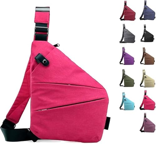 TanyoKing Gipfelfreund Anti Diebstahl Tasche, Diebstahlsichere Umhängetasche, Wasserresistent Sling Bag, Anti-Diebstahl Sling Bag, Wasserresistent, Anti Diebstahl Tasche Damen (E, Linke Schulter) von TanyoKing