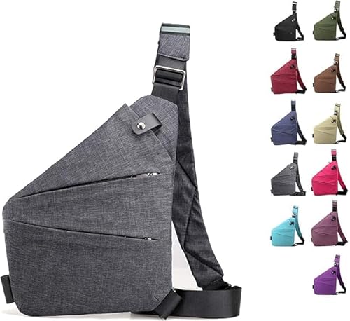 TanyoKing Gipfelfreund Anti Diebstahl Tasche, Diebstahlsichere Umhängetasche, Wasserresistent Sling Bag, Anti-Diebstahl Sling Bag, Wasserresistent, Anti Diebstahl Tasche Damen (H, Linke Schulter) von TanyoKing