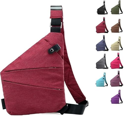 TanyoKing Gipfelfreund Anti Diebstahl Tasche, Diebstahlsichere Umhängetasche, Wasserresistent Sling Bag, Anti-Diebstahl Sling Bag, Wasserresistent, Damen (I, Rechte Schulter) von TanyoKing