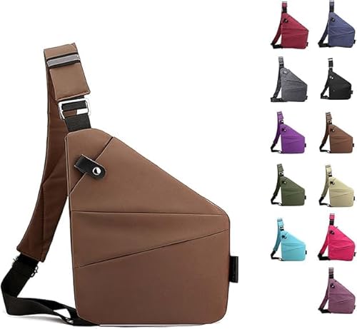 TanyoKing Gipfelfreund Anti Diebstahl Tasche, Diebstahlsichere Umhängetasche, Wasserresistent Sling Bag, Anti-Diebstahl Sling Bag, Wasserresistent, Anti Diebstahl Tasche Damen (J, Linke Schulter) von TanyoKing