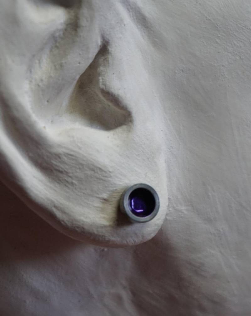 Upcycling Ohrstecker Aus Fahrradkette Und Nagellack "Lila" von TanzaufRuinen