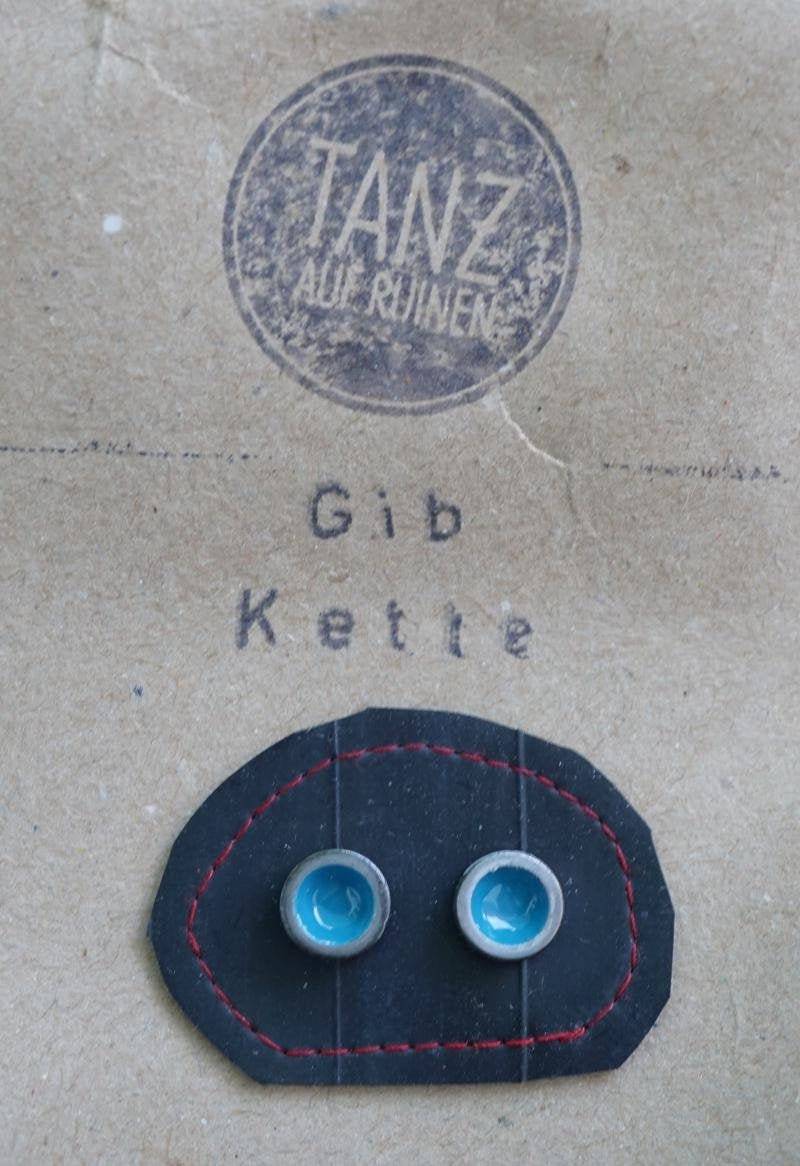 Upcycling Ohrstecker Aus Fahrradkette Und Nagellack "Türkis" von TanzaufRuinen