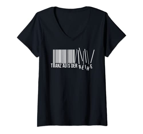 Damen Tanzen Spruch Barcode Strichcode Tanz Aus Der Reihe T-Shirt mit V-Ausschnitt Damen Tanzen Spruch Barcode Strichcode Tanz Aus Der Reihe T-Shirt mit V-Ausschnitt von Tanzschule Tänzer Musik Fan Geschenk Aus Der Reihe