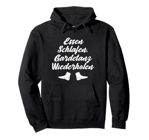 Lustiges Showtanz Damen Essen Schlafen Gardetanz Wiederholen Pullover Hoodie von Tanzverein Funkemariechen Karneval Geschenkidee