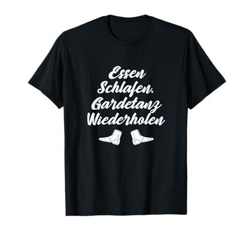 Lustiges Showtanz Damen Essen Schlafen Gardetanz Wiederholen T-Shirt von Tanzverein Funkemariechen Karneval Geschenkidee