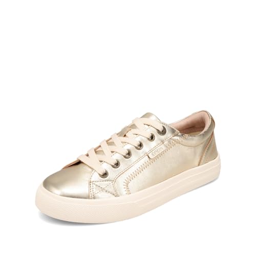 Taos Plim Soul Lux Damen-Sneaker – weiches Premium-Leder, Schnür-Sneaker mit ganztägigem Gehkomfort und Unterstützung, Gold, 42 EU von Taos