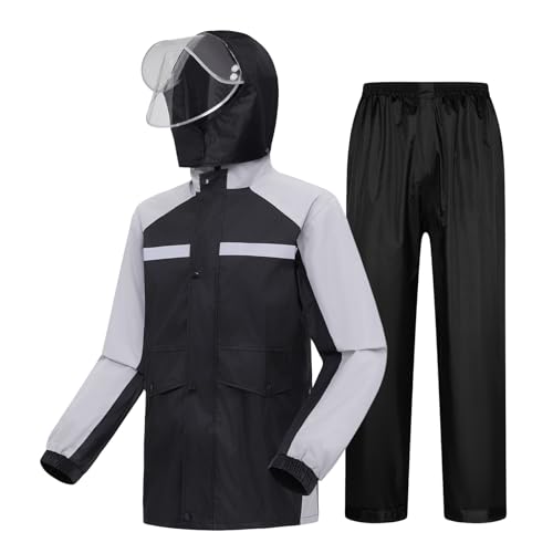 Taoyoule Regenmantel und Hose für Herren Wasserdichte Regenjacke und Hose Profi Regenkleidung Regenanzug Angelbekleidung von Taoyoule