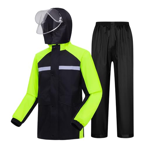 Taoyoule Regenmantel und Hose für Herren Wasserdichte Regenjacke und Hose Profi Regenkleidung Regenanzug Angelbekleidung von Taoyoule