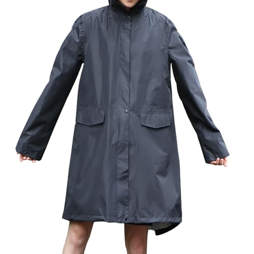 Taoyoule Wasserdichte Outdoor-Regenjacken für Damen und Herren Verstaubarer Regenponcho mit Kapuze Windjacke für Erwachsene von Taoyoule
