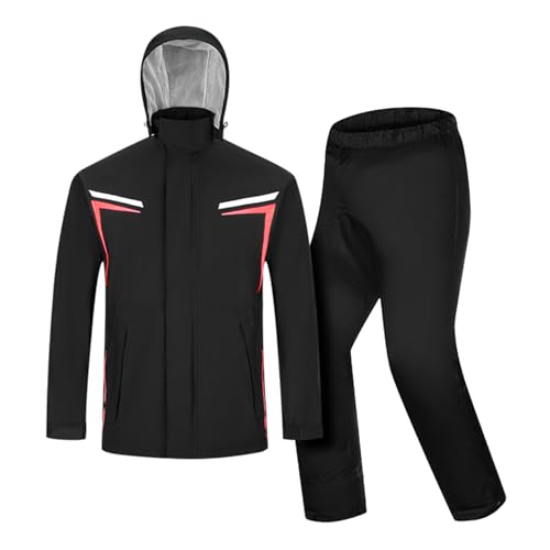 Taoyoule Wasserdichte Regenjacke und -hose für Herren Regenanzug-Set Angelbekleidung Regenmäntel von Taoyoule