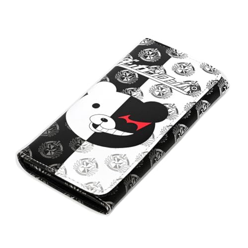 Taoyuany Monokuma Geldbeutel Anime Kartenetui Spange Portemonnaie Damen Leder Brieftasche Kinder Cartoon Wallet Card Purse 18.5x9.5 cm von Taoyuany