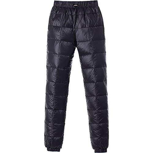 Tapasimme Damen Herren Winter Warme Gänse Daunenhose Ultraleichte Schneehose Kompressions-Daunenhose Outdoor Camping Isolierte Hose (Schwarz, M) von Tapasimme