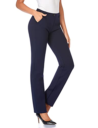 Tapata Damen 71cm/76cm/81cm/86cm Gerade Stretch-Hose mit Taschen Für Büro Geschäft Alltag, Tall/Lang/Regulär/Petite Hose 76cm, Navy Blau, M von Tapata