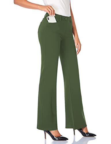 Tapata Damen 71cm/76cm/81cm/86cm Bootcut Stretch-Hose mit 4 Taschen, Tall/Lang/Regulär/Petite Für Büro Business Alltag Elegante Hose 71cm Olive XL von Tapata