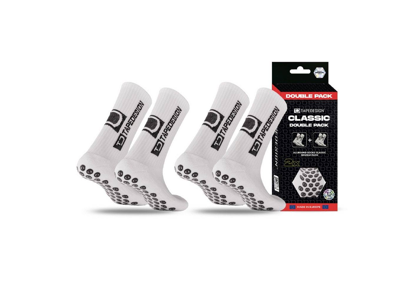 Tapedesign Sportsocken Doppelpack Allround Socks Classic - Grip Socken von Tapedesign