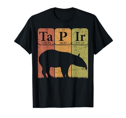 Tapir Periodensystem Elemente Tapir Retro Tierliebhaber T-Shirt - Tapir Periodic Chemistry Elements Vintage - Schwarz - Klein - Unisex - Kurzarm - T-Shirt - Herren, Unisex-Kinder von Tapir Periodic Chemistry Elements Vintage