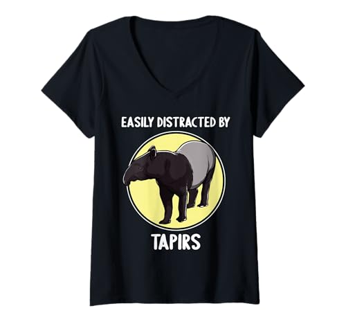 Damen Tapire Tapir T-Shirt mit V-Ausschnitt Damen Tapire Tapir T-Shirt mit V-Ausschnitt von Tapire Tapir Tier Shop