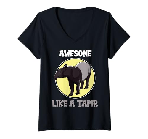 Damen Tapire Tapir T-Shirt mit V-Ausschnitt Damen Tapire Tapir T-Shirt mit V-Ausschnitt von Tapire Tapir Tier Shop