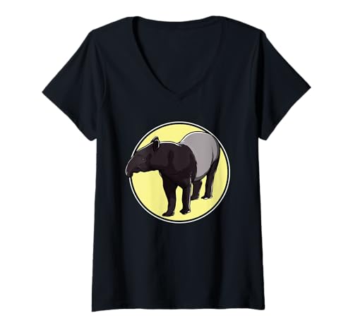 Damen Tapire Tapir T-Shirt mit V-Ausschnitt Damen Tapire Tapir T-Shirt mit V-Ausschnitt von Tapire Tapir Tier Shop