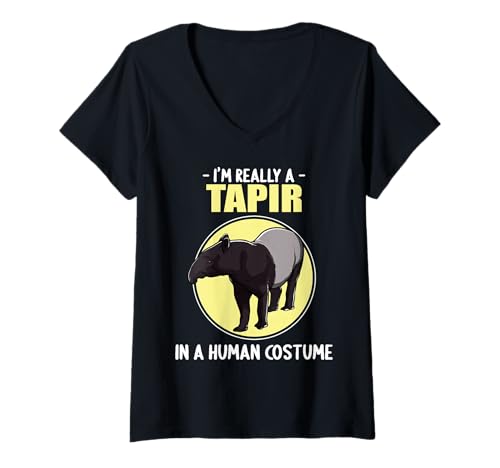 Damen Tapire Tapir T-Shirt mit V-Ausschnitt Damen Tapire Tapir T-Shirt mit V-Ausschnitt von Tapire Tapir Tier Shop