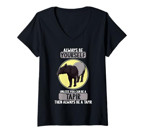 Damen Tapire Tapir T-Shirt mit V-Ausschnitt Damen Tapire Tapir T-Shirt mit V-Ausschnitt von Tapire Tapir Tier Shop
