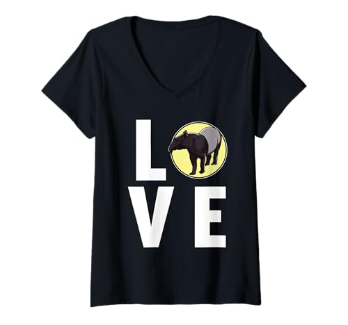 Damen Tapire Tapir T-Shirt mit V-Ausschnitt Damen Tapire Tapir T-Shirt mit V-Ausschnitt von Tapire Tapir Tier Shop