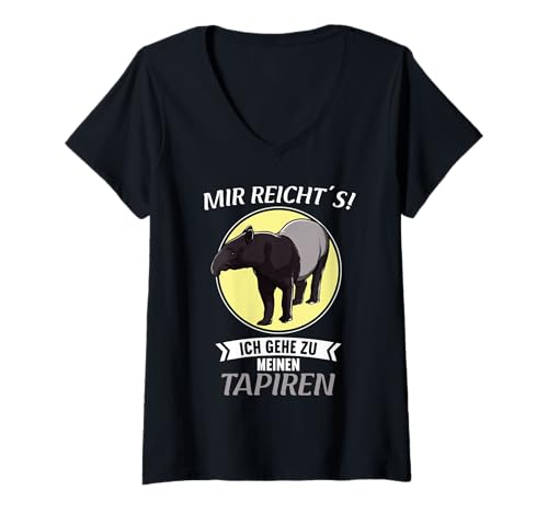 Damen Tapire Tapir T-Shirt mit V-Ausschnitt Damen Tapire Tapir T-Shirt mit V-Ausschnitt von Tapire Tapir Tier Shop