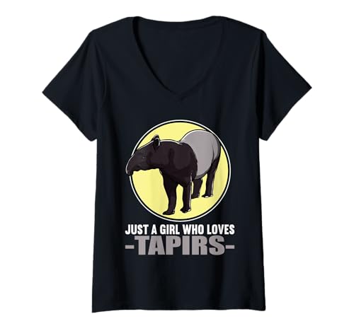 Damen Tapire Tapir T-Shirt mit V-Ausschnitt Damen Tapire Tapir T-Shirt mit V-Ausschnitt von Tapire Tapir Tier Shop