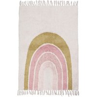 Tapis Petit Kinderteppich Regenbogen Creme pink von Tapis Petit