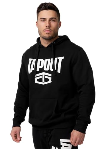 Tapout Herren Kapuzensweatshirt Normale Passform Active Basic Hoodie Black/White 3XL, 940002 von Tapout