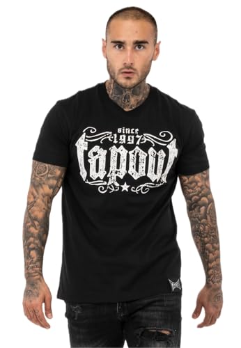 Tapout Herren Crashed T-Shirt, Black/White, XXL von Tapout