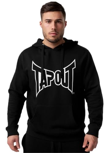 Tapout Herren Hoodie Lifestyle Basic Black/White Kapuzenpullover, XL von Tapout