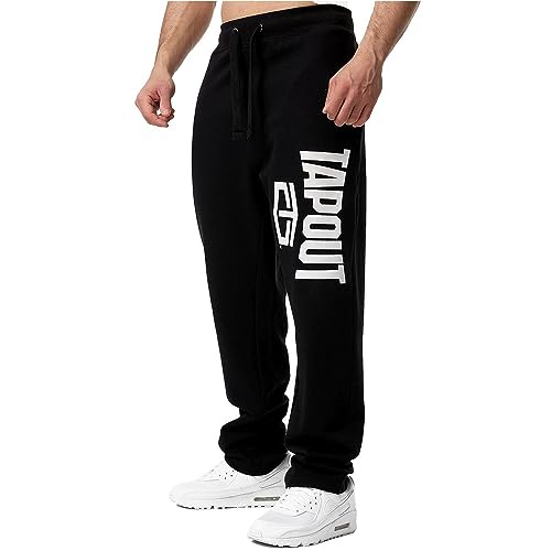 Tapout Herren Jogginghose Normale Passform Active Basic Jogger Black/White L, 940004 von Tapout