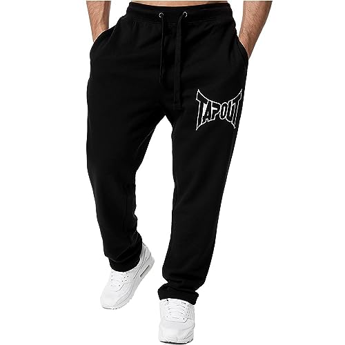Tapout Herren Jogginghose Normale Passform Lifestyle Basic Jogger Black/White XL, 940008 von Tapout