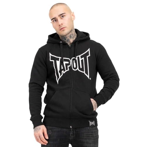Tapout Herren Kapuzenjacke mit Reißverschluss Normale Passform Marfa Hooded Zipper Black/White M von Tapout