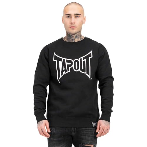 Tapout Herren Rundhals Sweatshirt Normale Passform Marfa Sweater Black/White M von Tapout