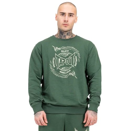 Tapout Herren Rundhals Sweatshirt Normale Passform Spirit Sweat Green/Green S von Tapout