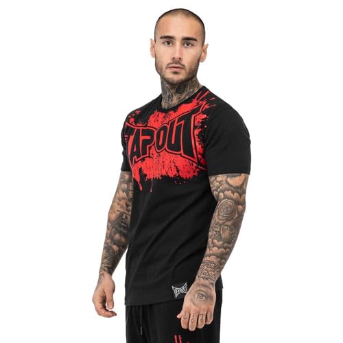 Tapout Herren Splashed T-Shirt, Black/Red, L von Tapout