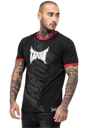 Tapout Herren Trashed T-Shirt, Black/Red/White, 3XL von Tapout