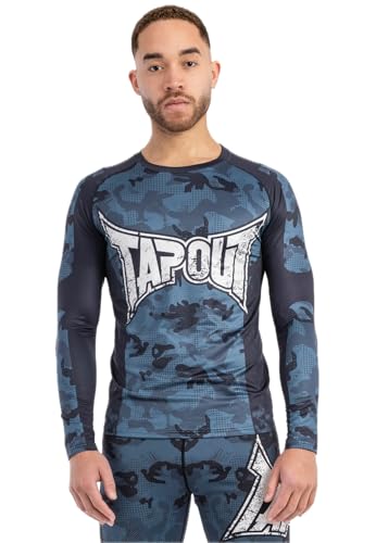 Tapout Herren langärmeliges Funktionsshirt schmale Passform Duncan Camo Blue XXL von Tapout