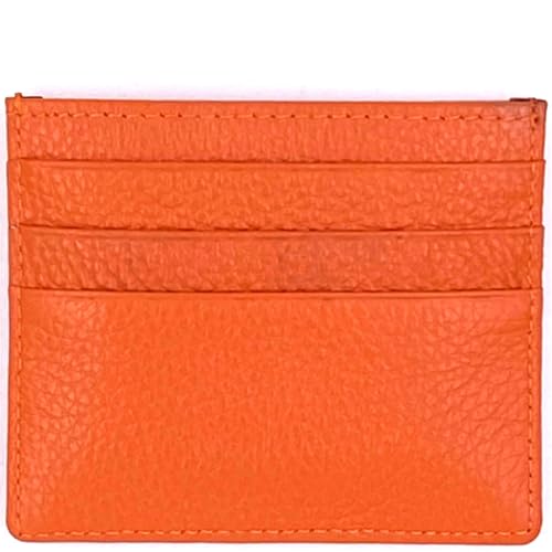 Tapp Collections™ RFID Protect Slim Minimalist Pocket Leather Wallet Card Holder, Original / Orange, 3.9"x 3"x 0.15", Minimalistisch von Tapp Collections