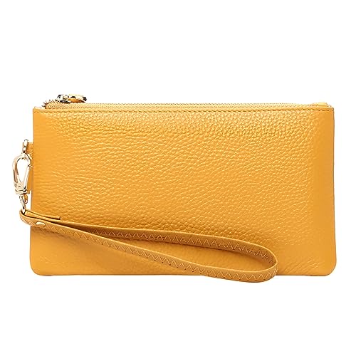 Tapp Collections Damen Handgelenktasche Clutch Slim Leder Geldbörse RFID Blockierung Handtasche, Goldgelb, 0.59" x 7.87" x 4.33" von Tapp Collections