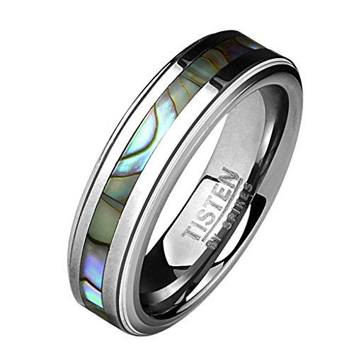 Tapsi´s Coolbodyart® Band Ring Titan Wolfram Abalone 6mm Breit 63(20) von Tapsi´s Coolbodyart