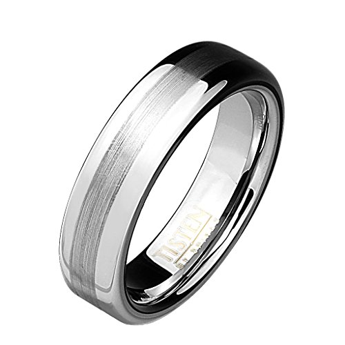 Tapsi´s Coolbodyart® Dome Ring Titan Wolfram 6mm Breit Silber gebürstet 57(18) von Tapsi´s Coolbodyart