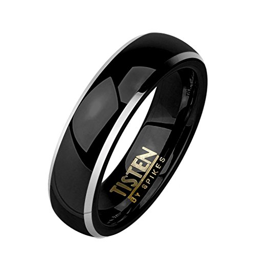 Tapsi´s Coolbodyart® Dome Ring Titan Wolfram 8mm Breit Schwarz 63(20) von Tapsi´s Coolbodyart