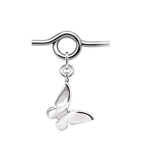 Tapsi´s Coolbodyart® Industrial Barbell Piercing Stab Edelstahl Chirurgenstahl 316L Zirkonia 35mm,Anhänger Schmetterling von Tapsi´s Coolbodyart