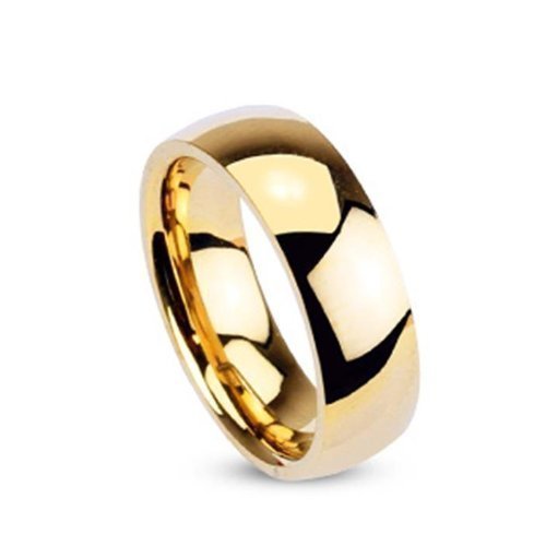 Tapsi´s Coolbodyart® Klassischer Partner Ehe Ring Edelstahl 6mm Breit Gold Poliert 66(21) von Tapsi´s Coolbodyart