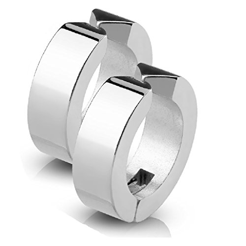 Tapsi´s Coolbodyart® Ohr Clip Creole Edel Stahl Silber von Tapsi´s Coolbodyart