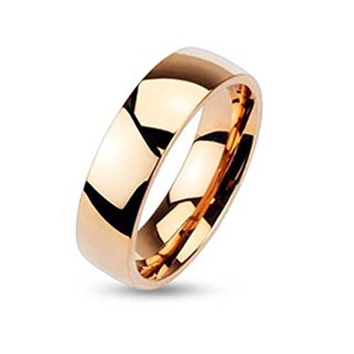 Tapsi´s Coolbodyart® Partner Ehe Ring Dome Edelstahl 3mm Breit Rose Gold 61(19,5) von Tapsi´s Coolbodyart