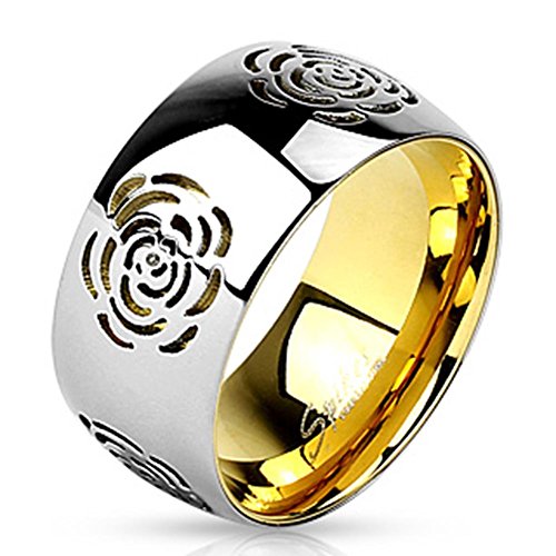 Tapsi´s Coolbodyart® Statement Finger Ring Edelstahl 10,5mm Breit Rose Silber Gold 50(16) von Tapsi´s Coolbodyart